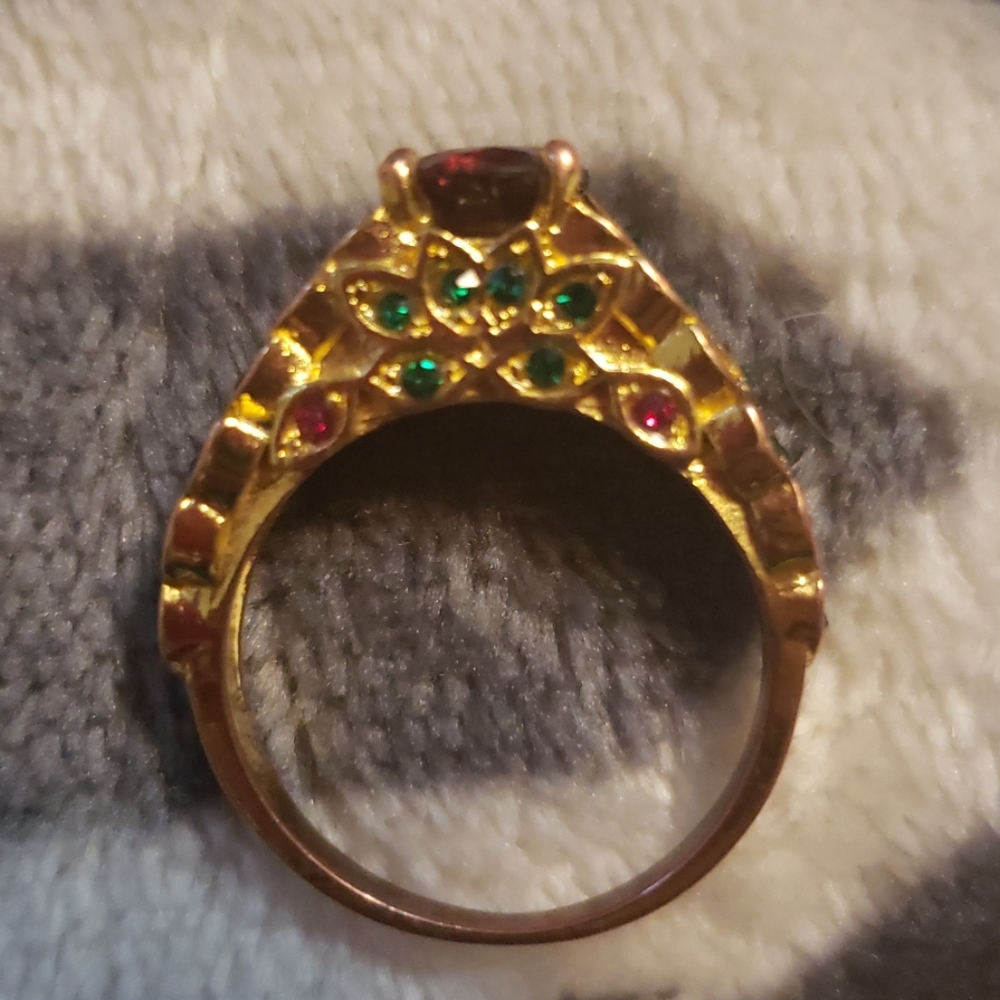 Ruby and emerald ring - Picture 2 of 8